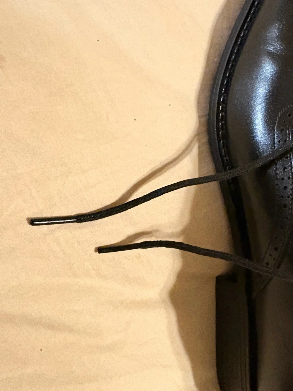 Stacy Adams Black Leather Lace-Up Oxfords with Brogue Detail